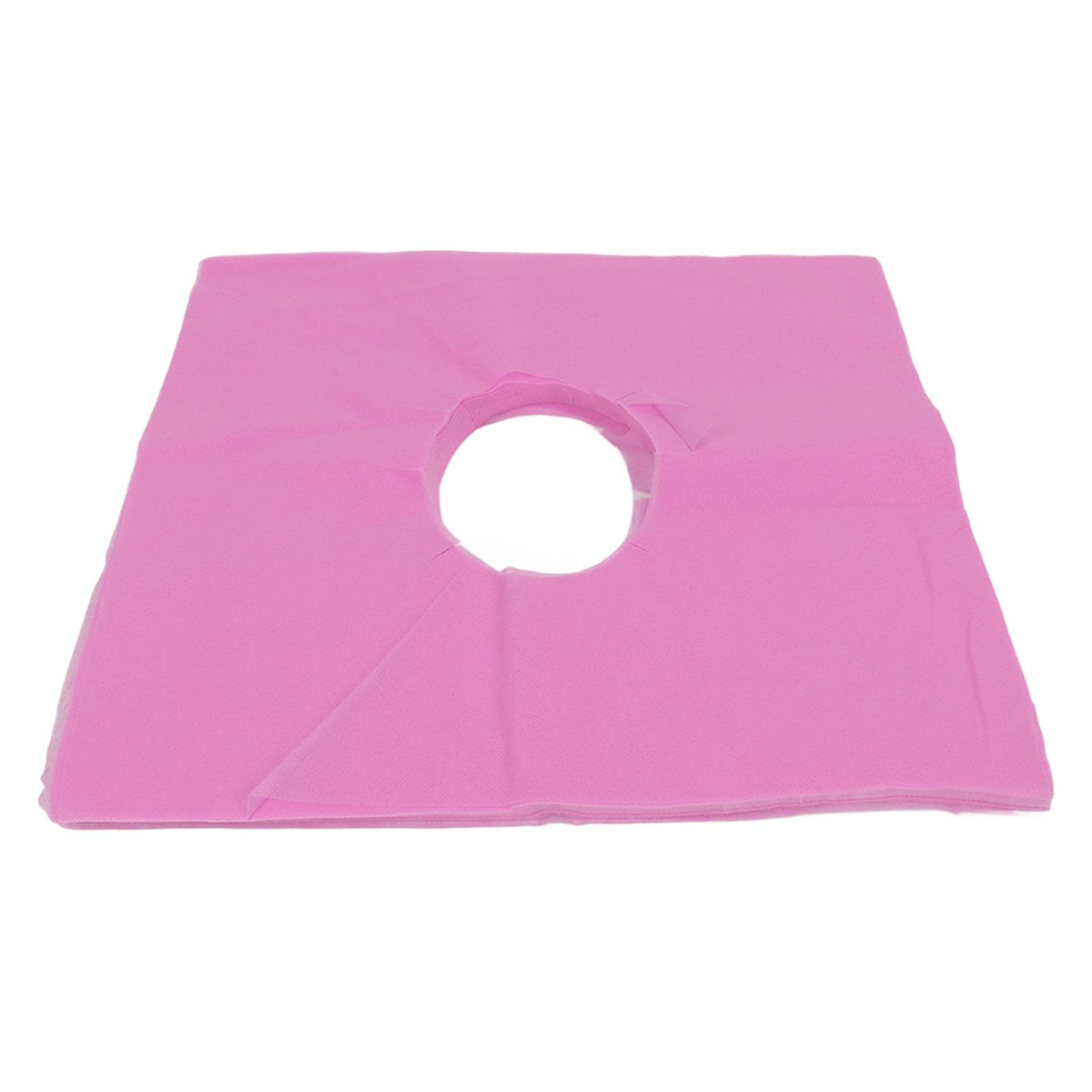 100Pcs Face Rest Cover Hole Design Good Water Absorption Breathable Disposable Headrest Cover for pink