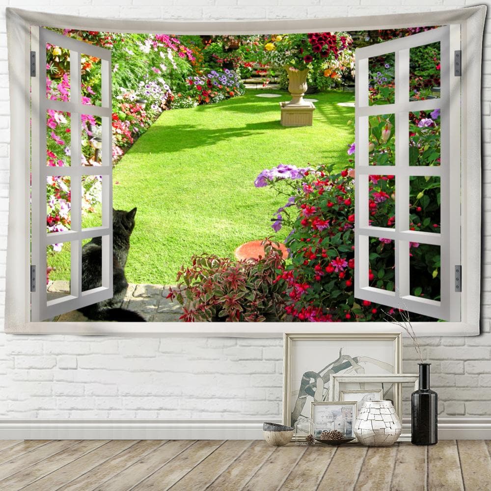 Seaside Scenery Tapestry Wall Hanging Bohemian Art Living Room Window Painting Simple Nordic Home Decor 150X130 CM