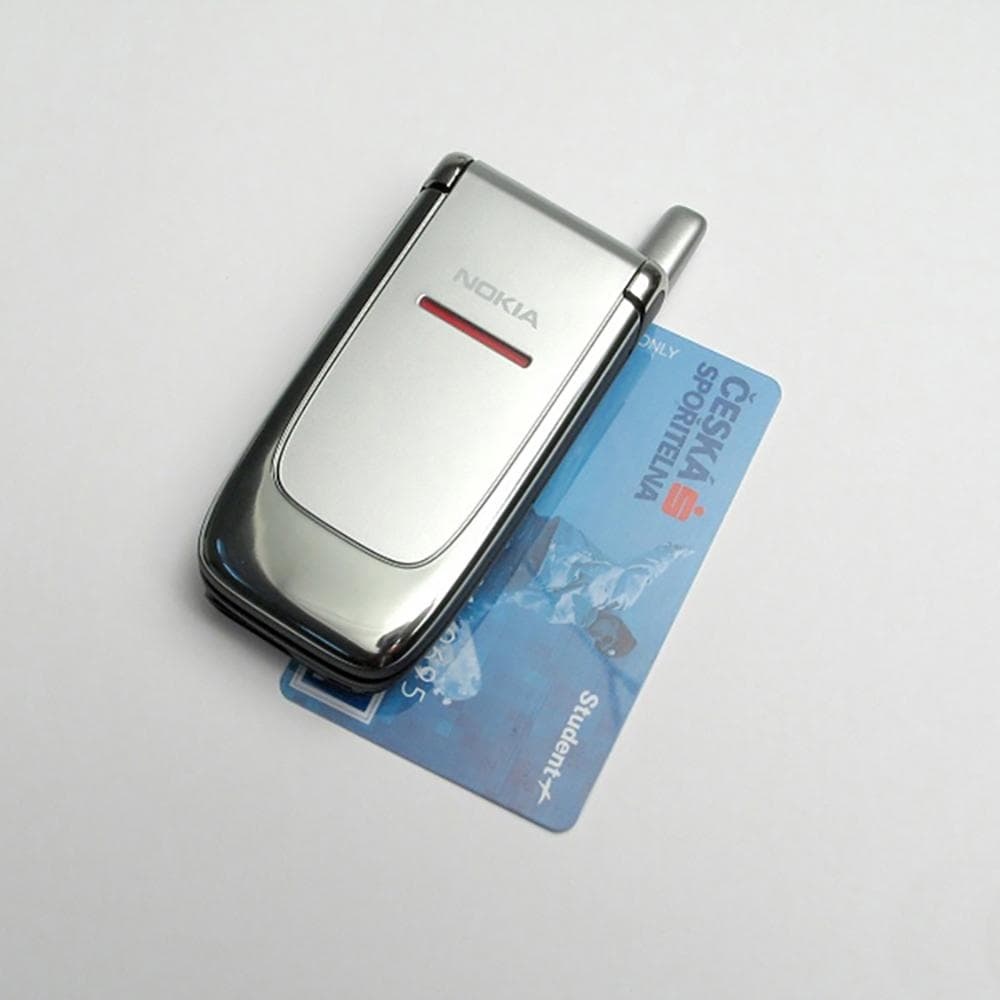 Refurbished Nokia unlocked Original Nokia 6060 Flip  GSM  Mobile Phone With 1 SIM 1 Battery 1 Charger silver