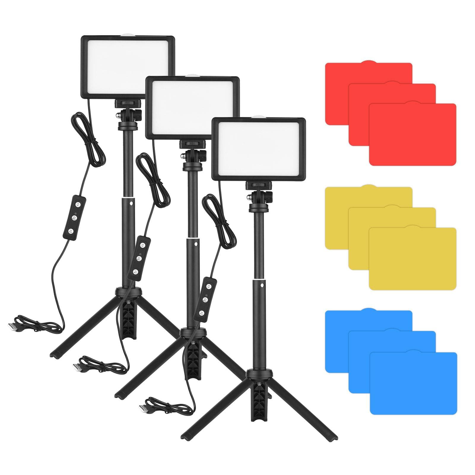 Andoer USB Video Conference Lighting Kit with 3 * LED Video Lights 5600K Dimmable + 3 * Desktop