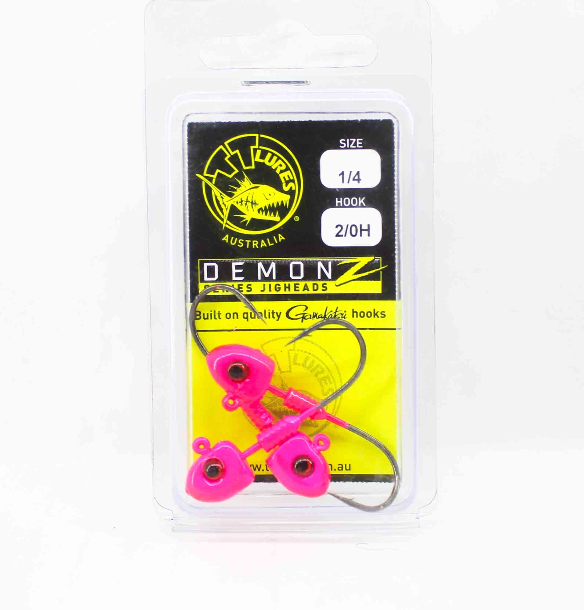 Tackle Tactics TT Demonz Jig Head 1/4oz 2/0H 3/pack Pink (7068)