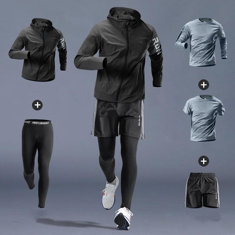Men's morning running exercise set thin quick drying set 2XL