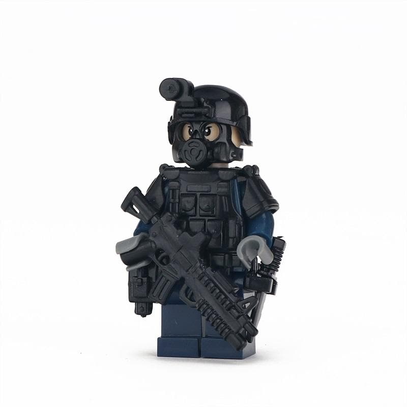 Military Special Forces Gun Modern Soldier Police MOC SWAT Military Weapons Mini Figures Building Block Kids Toys blue