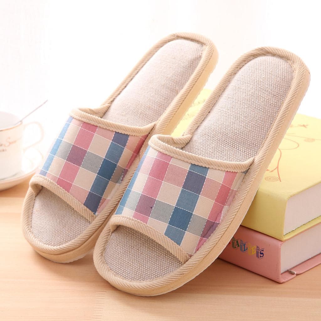 Womens Mens Couples Fashion Casual Home Slippers Indoor Floor Flat Shoes Sandals 39-40 pink