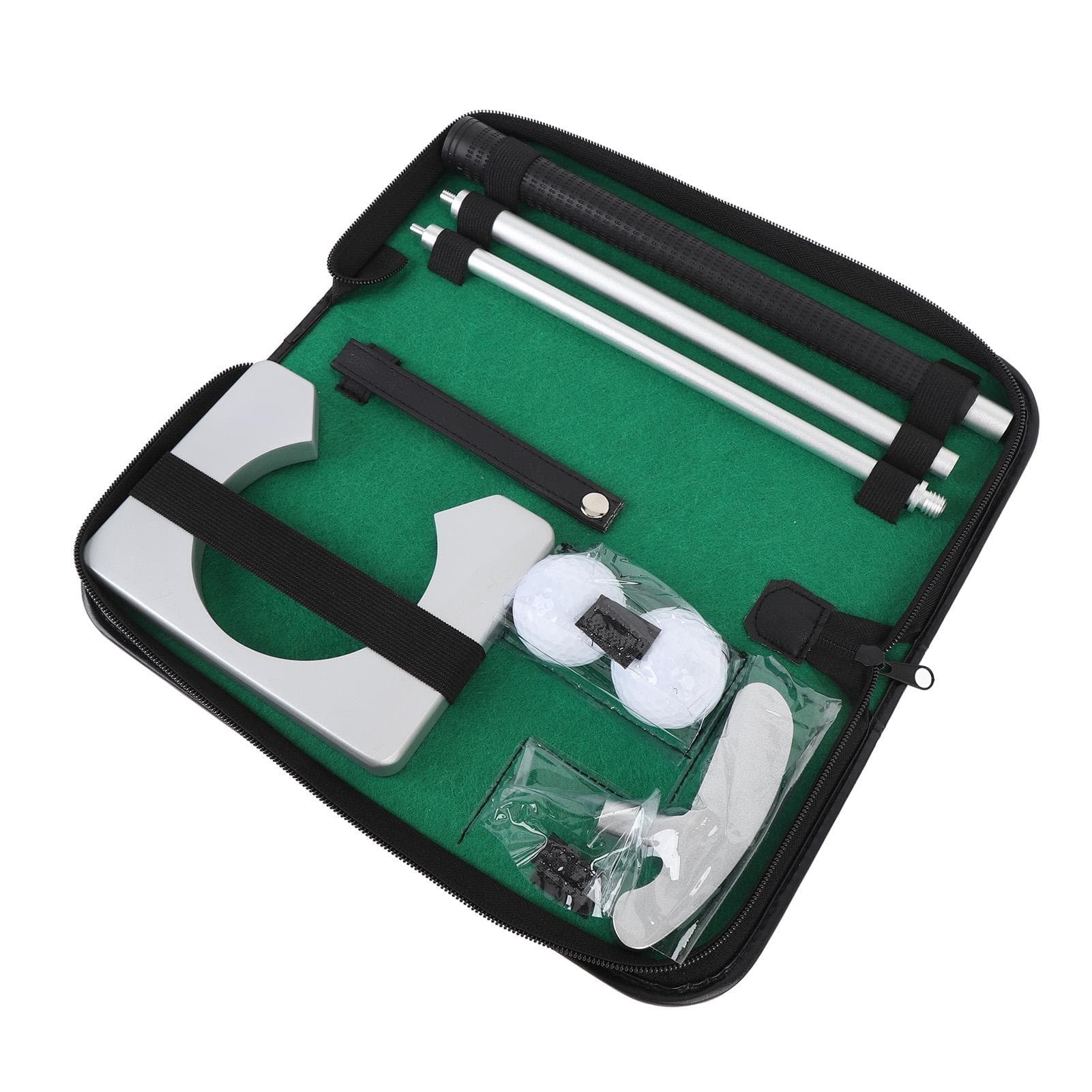 Portable Putter Set Zinc Aluminum Alloy Adjustable Right Handed Putting Practice Putter Kit with
