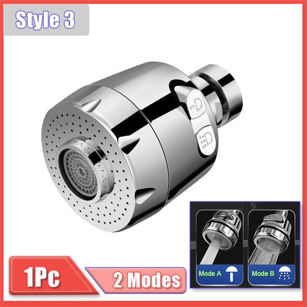 2/3 Modes Universal Kitchen Faucet Adapter 360 Rotation Faucet Filter Extenders Kitchen Gadgets Spray Water Saving Tap Nozzle 2 Modes