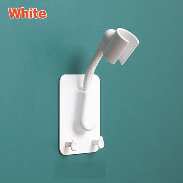 Adjustable Self-Adhesive Bathroom Shower Bracket Universal 360° Bath Shower Rail Holder Bracket white