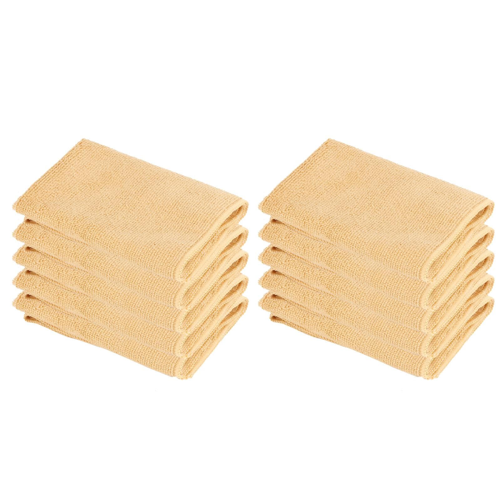 10pcs 30 x 30cm Microfiber Towel Strong Water Absorbent Quick Dry Soft Towel (Khaki)