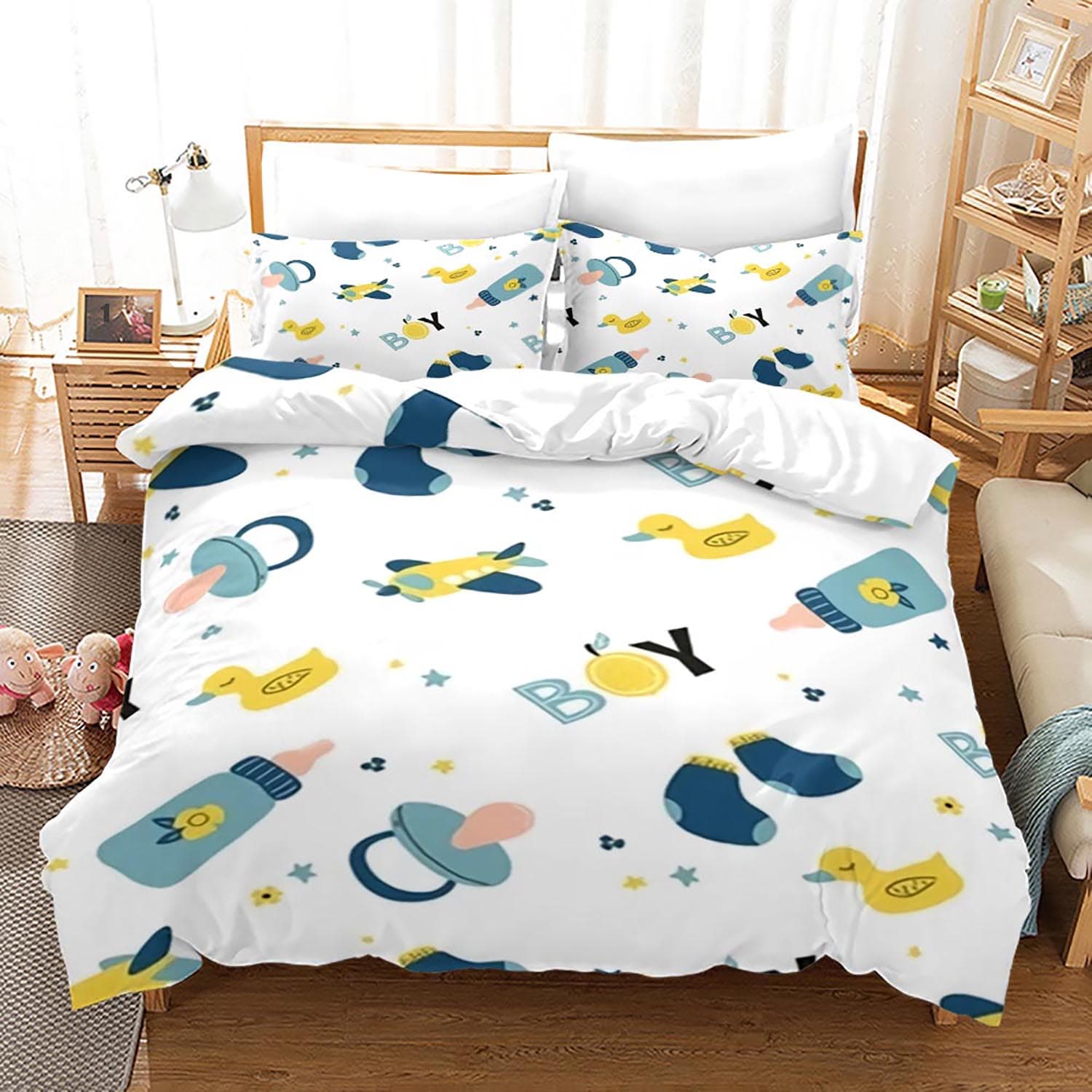 Yellow duck Bedding Set Single Twin Full Queen King Size Little duck Bed Set Aldult Kid Bedroom Duvetcover Sets 3D Print 020 150x200cm 3pcs