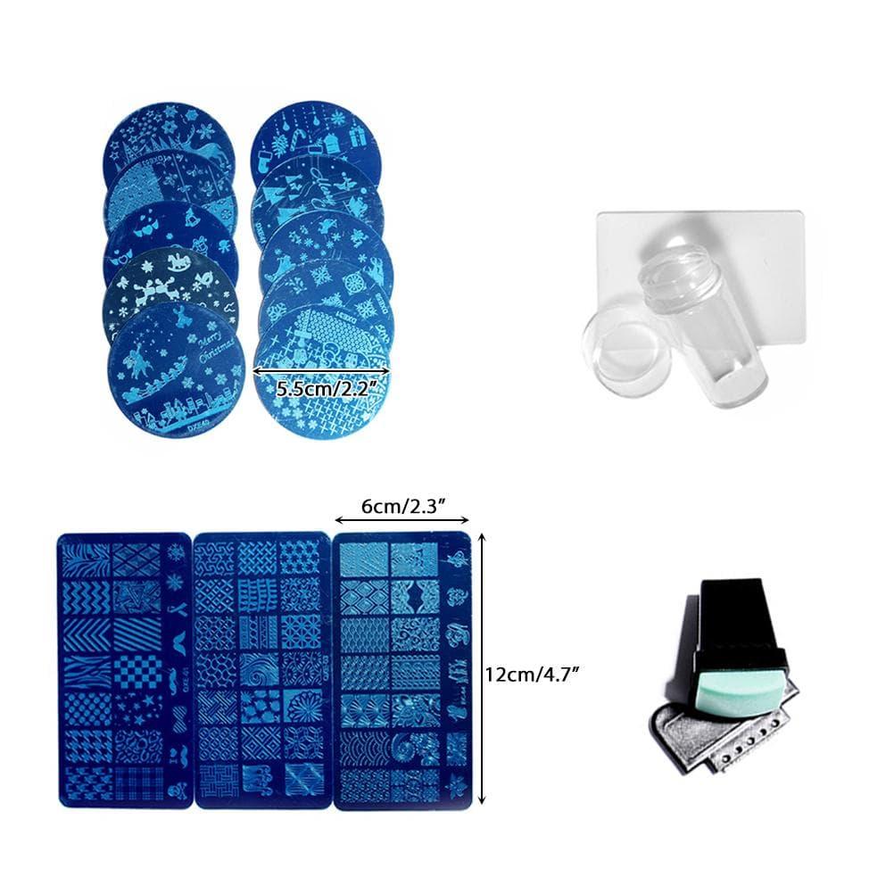 Stamp Plate Stamper Scraper Set French Nail Art Stamper Nail Stamping Nail Art DIY Nail Decoration