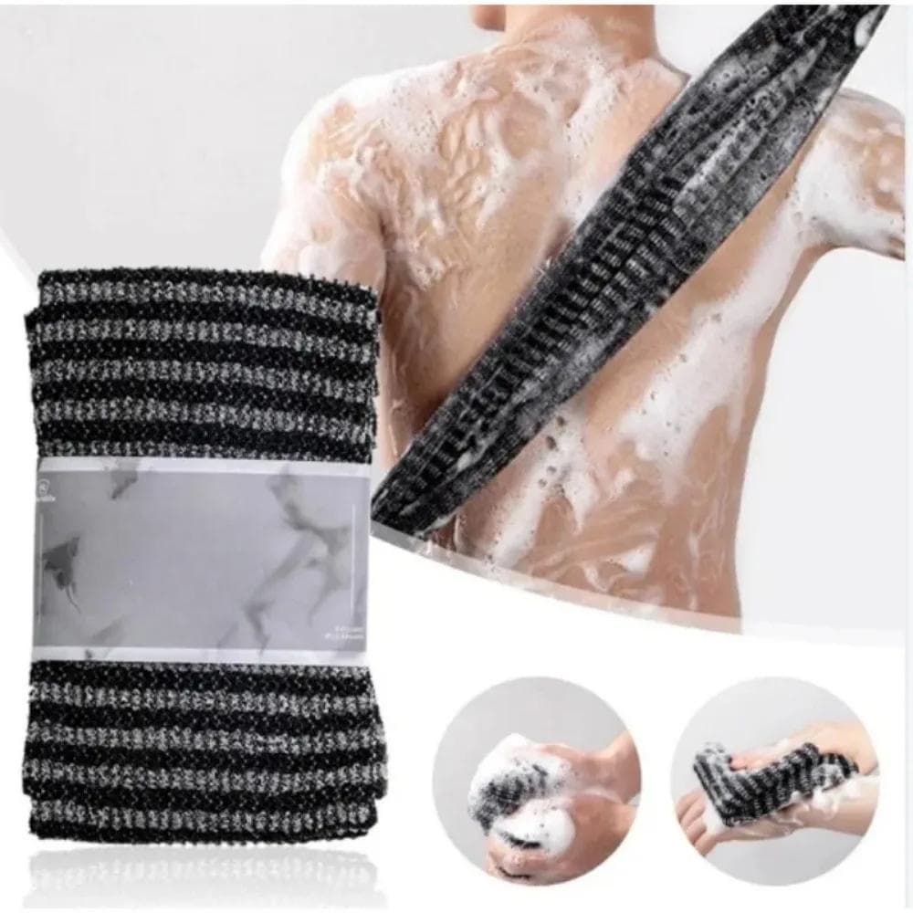 Rubbing Washcloth Bath Nylon Towel Brush for Back Towels Exfoliating Scrub Shower Sponge Body Bathroom Accessories black