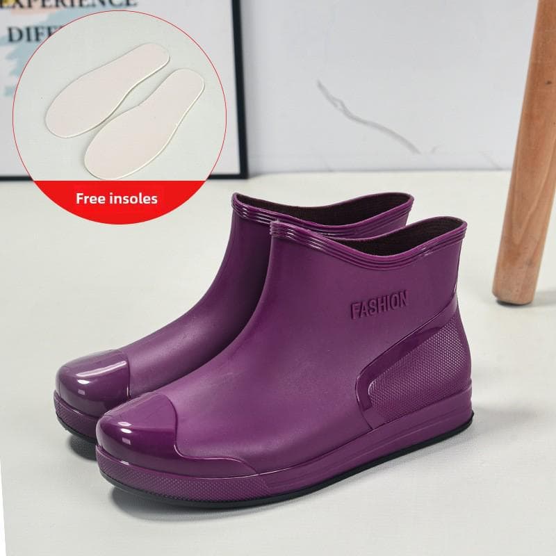Women's Short Rain Boots - Non-Slip, Waterproof, Fashionable Low-Top Shoes for Outdoor Wear - Comfortable and Trendy. 36