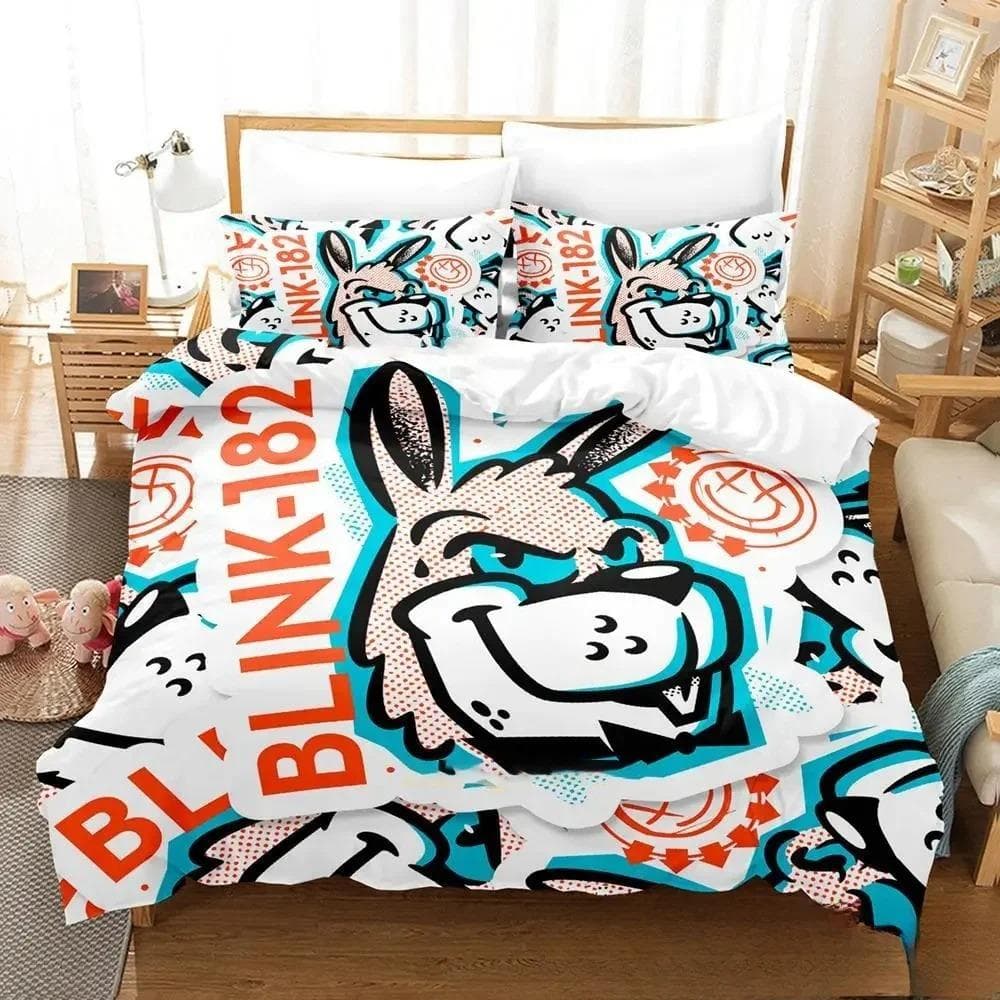 3D Printed Music Band B-Blink-182 Bedding Set Boys Girls Twin Queen King Size Duvet Cover Pillowcase Bed boys Adult Home Textile EU King 240x220cm