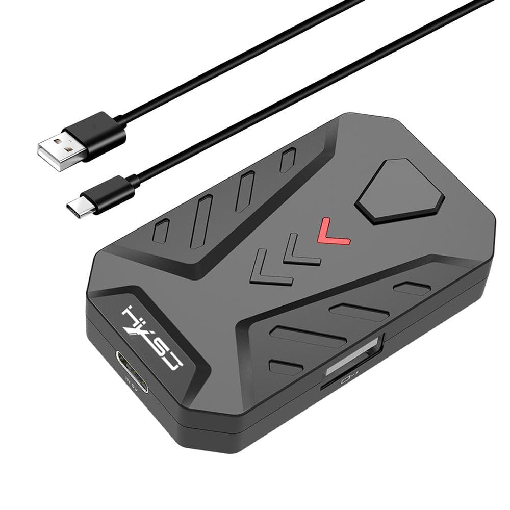 HXSJ P8 Wired Keyboard Mouse Converter Portable Mobile Game Keyboard and Mouse Adapter with 3 USB black