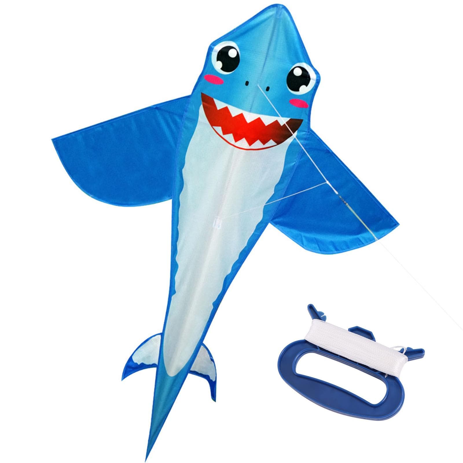 Shark Kite for Kids and Adults Outdoor Flying Kite with 30M Line for Beach Park Easy to Fly blue