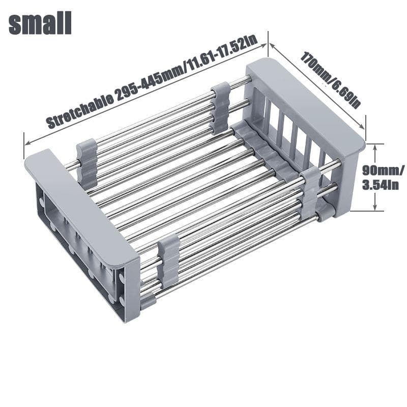 Sink Drain Rack Drain Rack Drain Drain Basket Retractable Kitchen Dishwasher Storage Shelf Stainless Steel