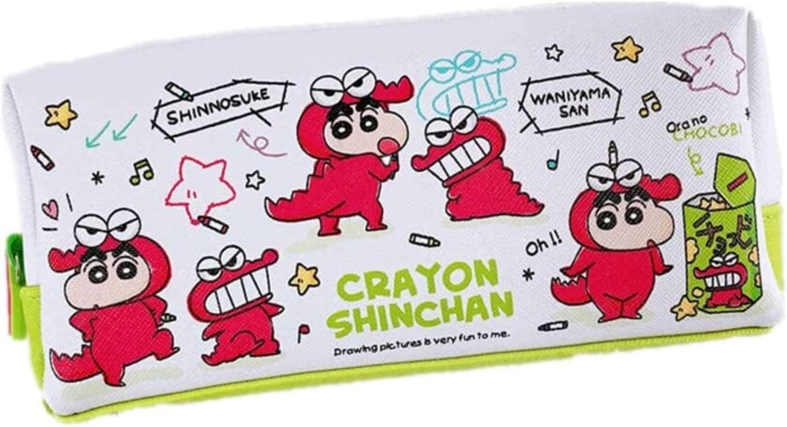 Crayon Shin-chan Pencil Case, Pencil Box, Kids' Large Capacity Pencil Case, PU Leather, Reloading Storage Box, Stationery Pouch, Pen Pouch, Pen Bag, U