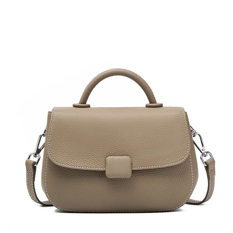 Tote Bag Women's All-in-one Crossbody Bag Leather Women's Bag High-grade Single Shoulder Bag Saddle Bag gray