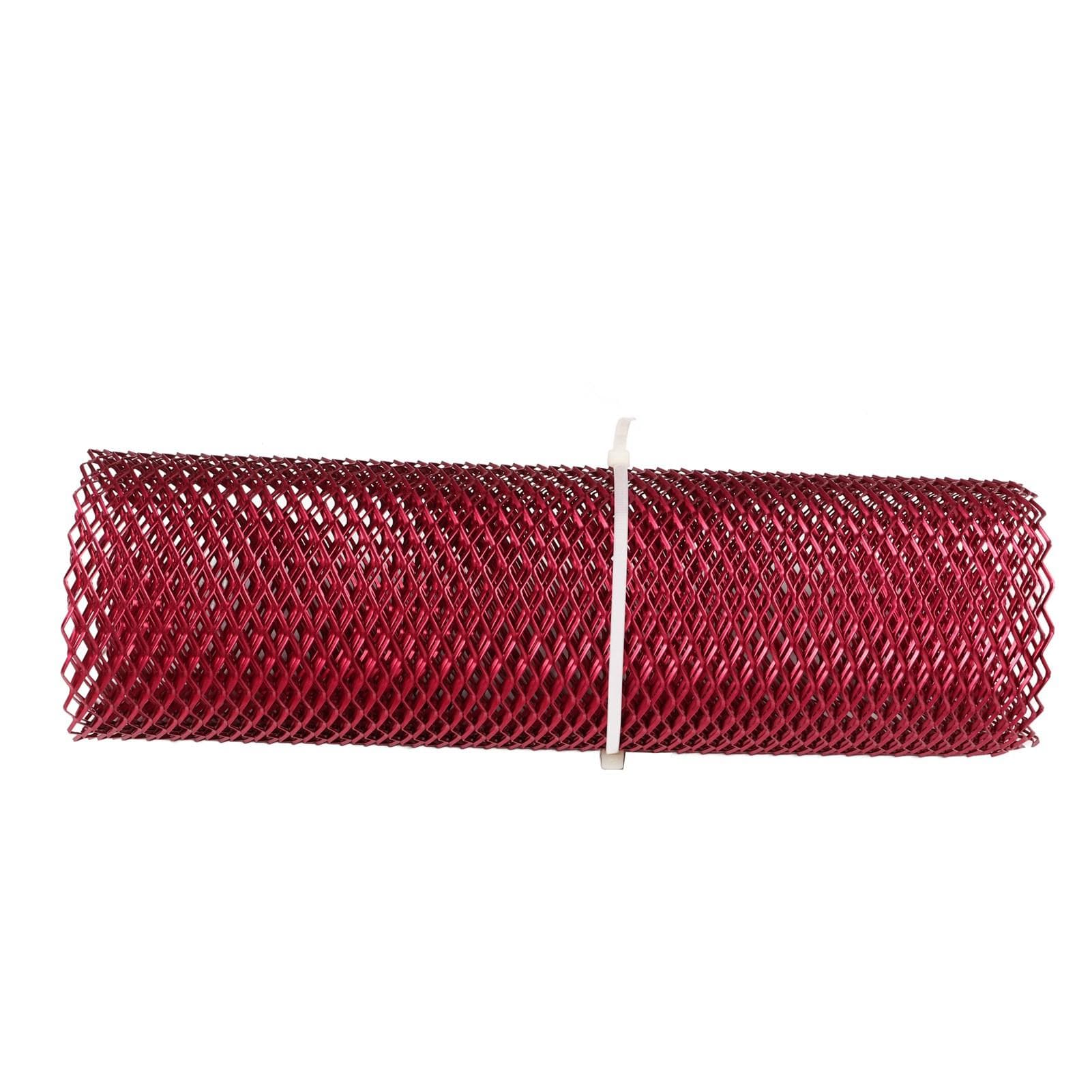 Car Front Center Grid Grille Rhombic Mesh Stable Structure Aluminum Universal Fit for Cars Red red