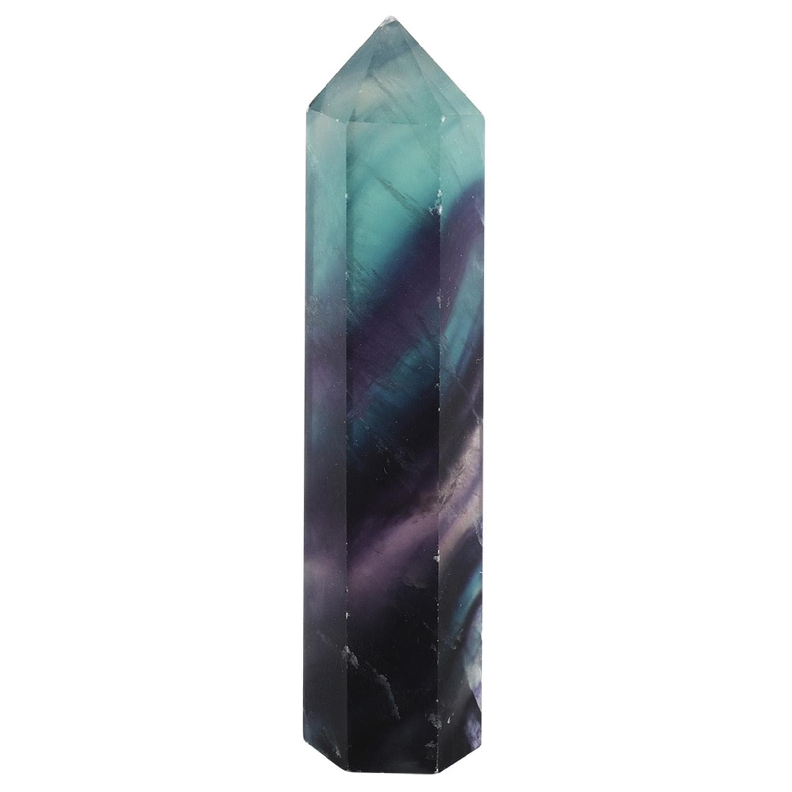 Natural Fluorite Quartz Crystal Hexagonal Wand for Decoration Ornament (70-75mm)