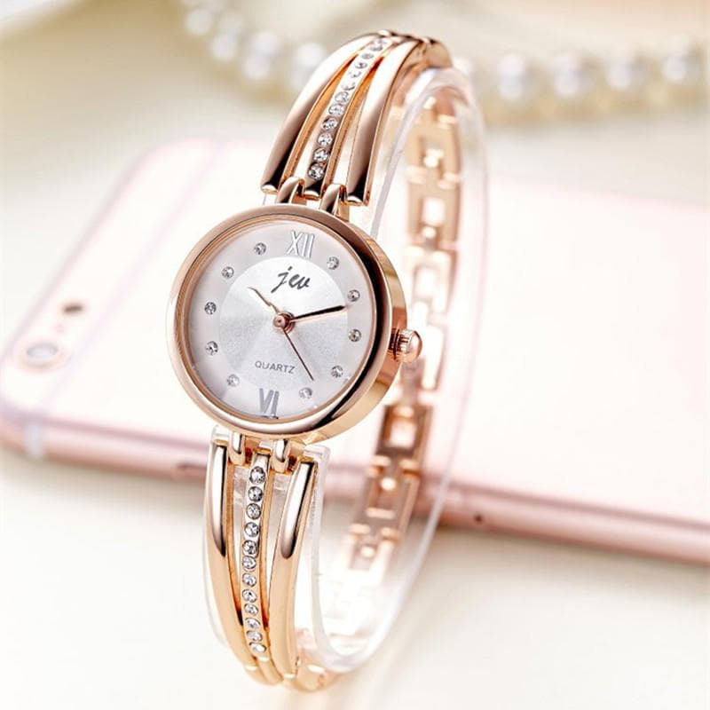 Fashion Rhinestone Watches Women Luxury Stainless Steel Bracelet watches Ladies Quartz Dress Watches gold