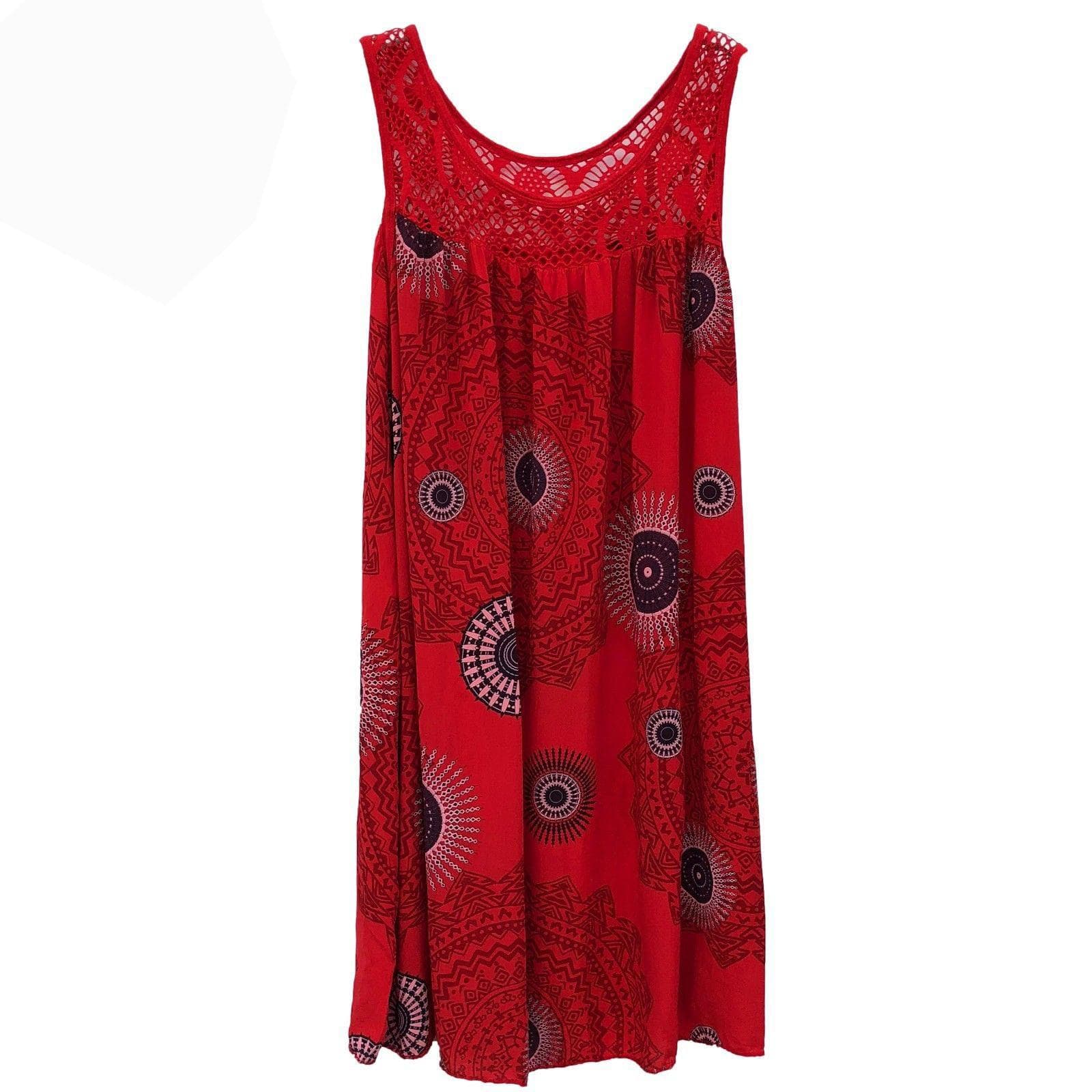 DAFIFY Women's Fashion Bohemia Summer Spring Sleeveless Suspenders O-Neck Casual Dresses XXXXL