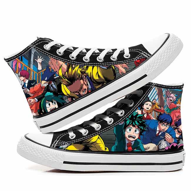 Anime My Hero Academia Cosplay Casual Graffiti High Help Canvas Shoes Cos Hip Hop Student Shoes 38