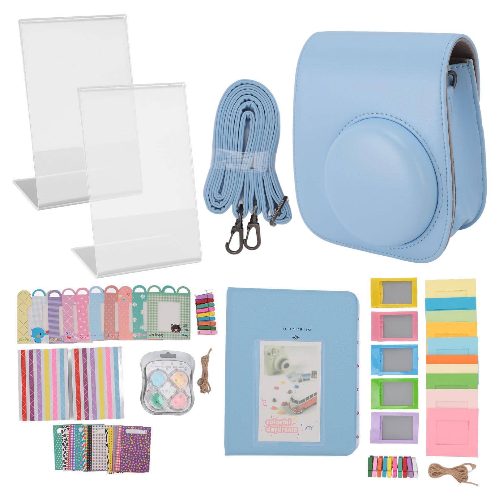Accessories for Fujifilm Instax Mini 12 PU Leather Instant Camera Case Mini Picture Album Frames blue