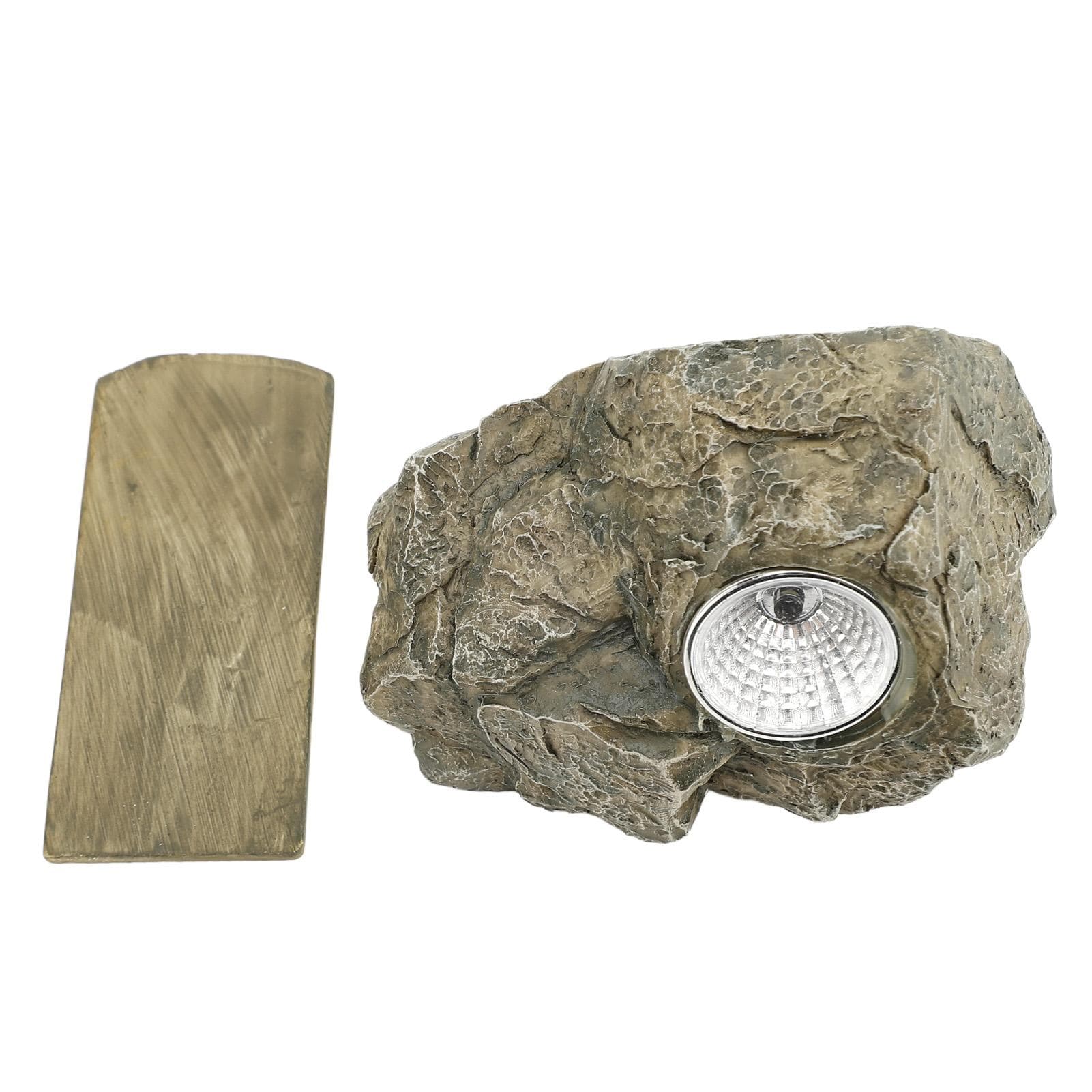 Fake Rock Key Box Resin Simulated Stone Spare Key Holder Box with Solar Light for Outdoor Garden