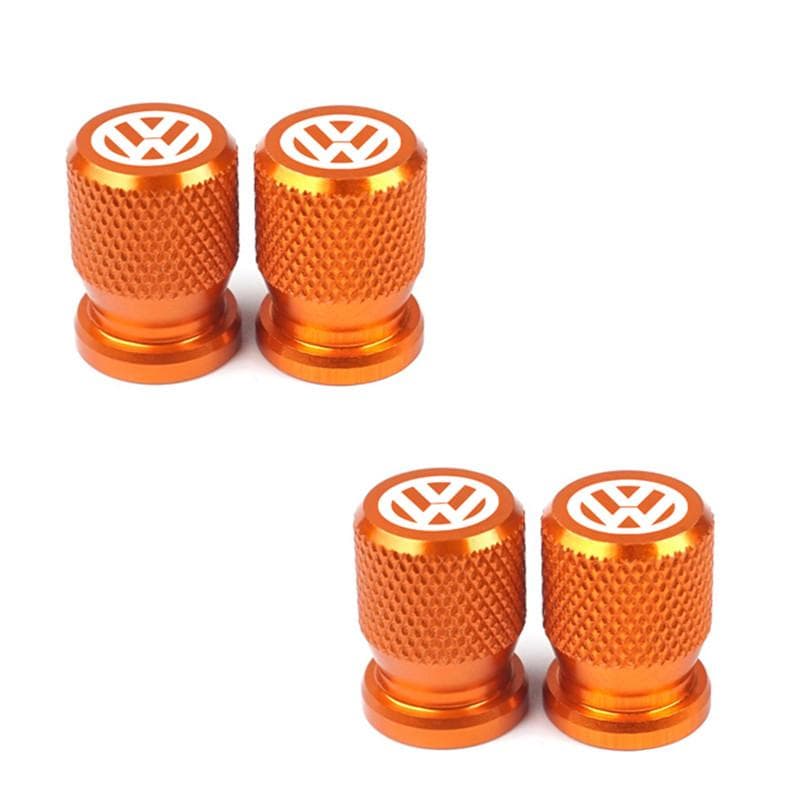 For VOLKSWAGEN VW 4pcs Car Wheel Tire Valve Caps Aluminum Airtight Covers Badge Emblem for VW Volkswagen Golf Polo Passat Tiguan red