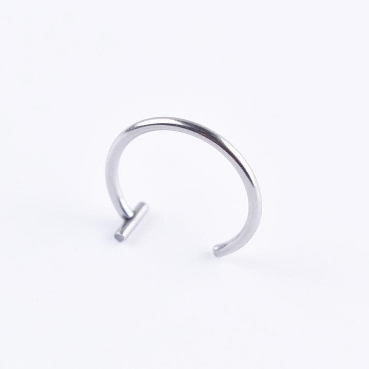 Men Women Trendy Titanium Steel Punk Clip On Fake Piercing Ear Nose Lip Rings Unisex Nose Ring Women Septum Body Jewelry 1.0*8mm silver