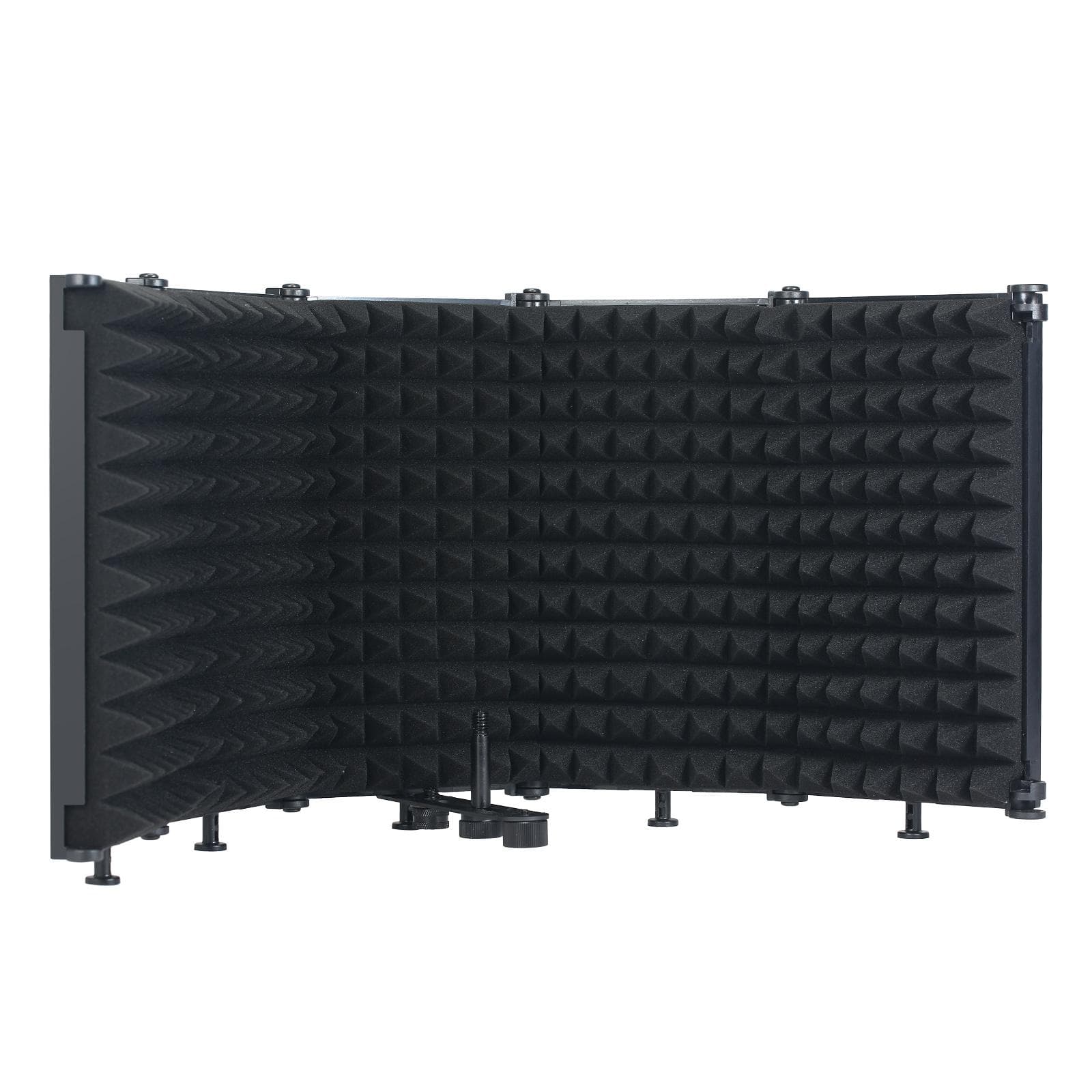 Microphone Isolation Shield 5-Panel Wind Screen for Recording Studio Foldable High-Density black