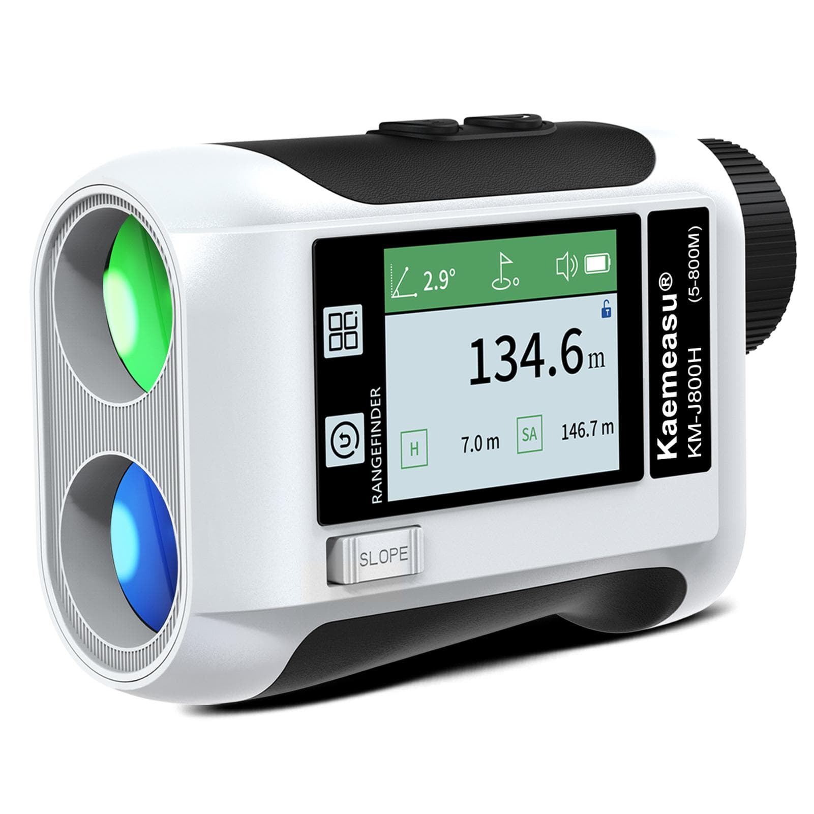 600M / 800M / 1200M / 1500M Golf Rangefinder Distance Meter with LCD Touch Screen 6.5X 800M white