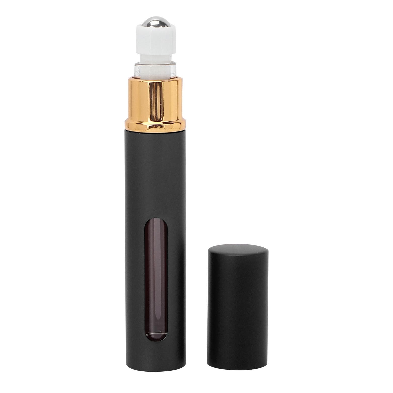 Mini Refillable Perfume Bottle Alumite Visible Portable Leakproof Empty Roll On Bottle 10mlBlack black