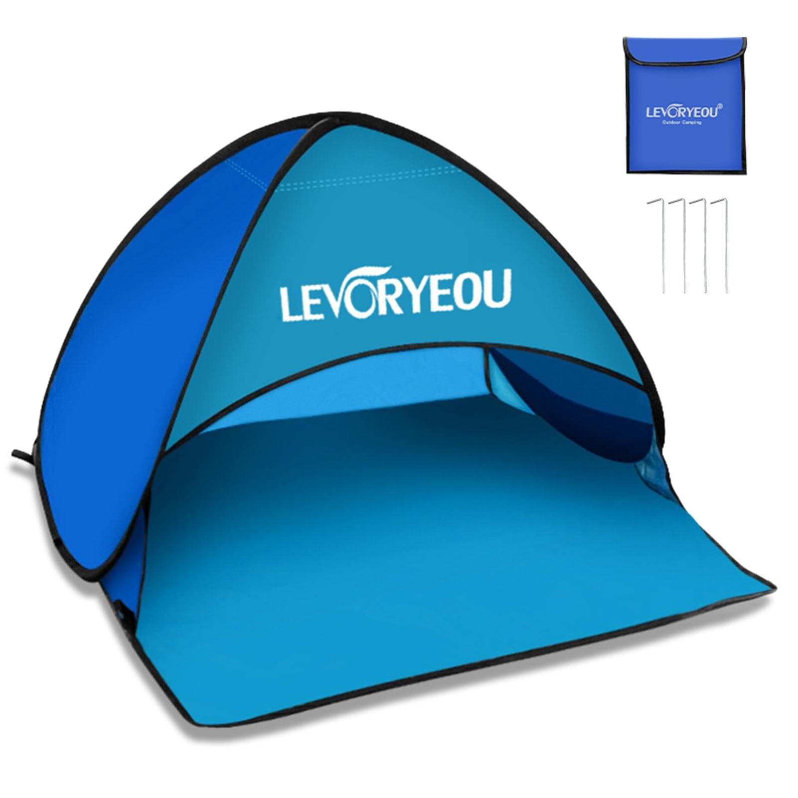 Multicolor Mini Beach Sun Shade Canopy Instant Outdoor Beach Tent Shelter with Carry Bag blue