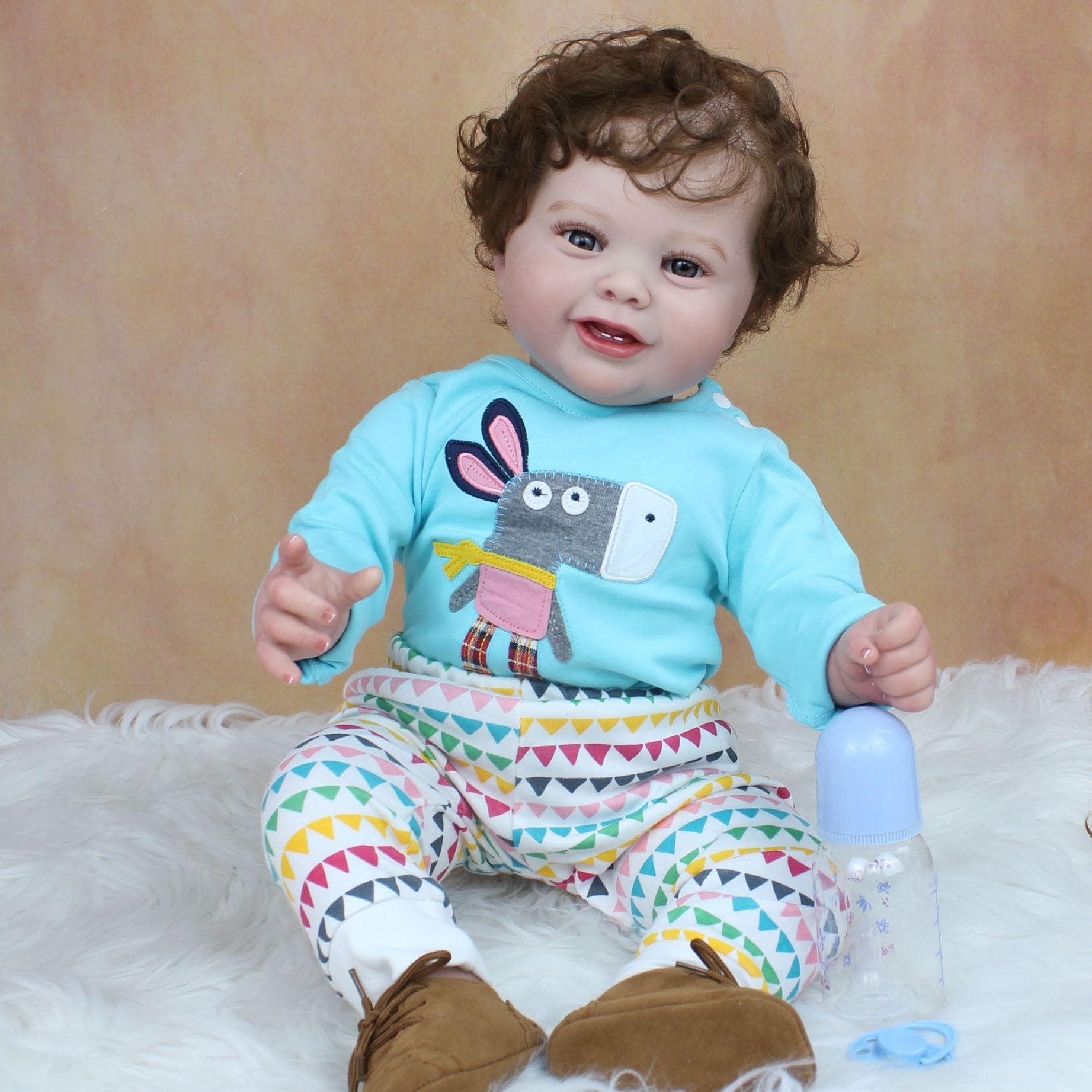 60 CM 3D Paint Skin Silicone Reborn Boy Baby Doll For Girl Blood Vessels Bebe Lifelike Art Hand Made Toddler Birthday Toy Finished doll