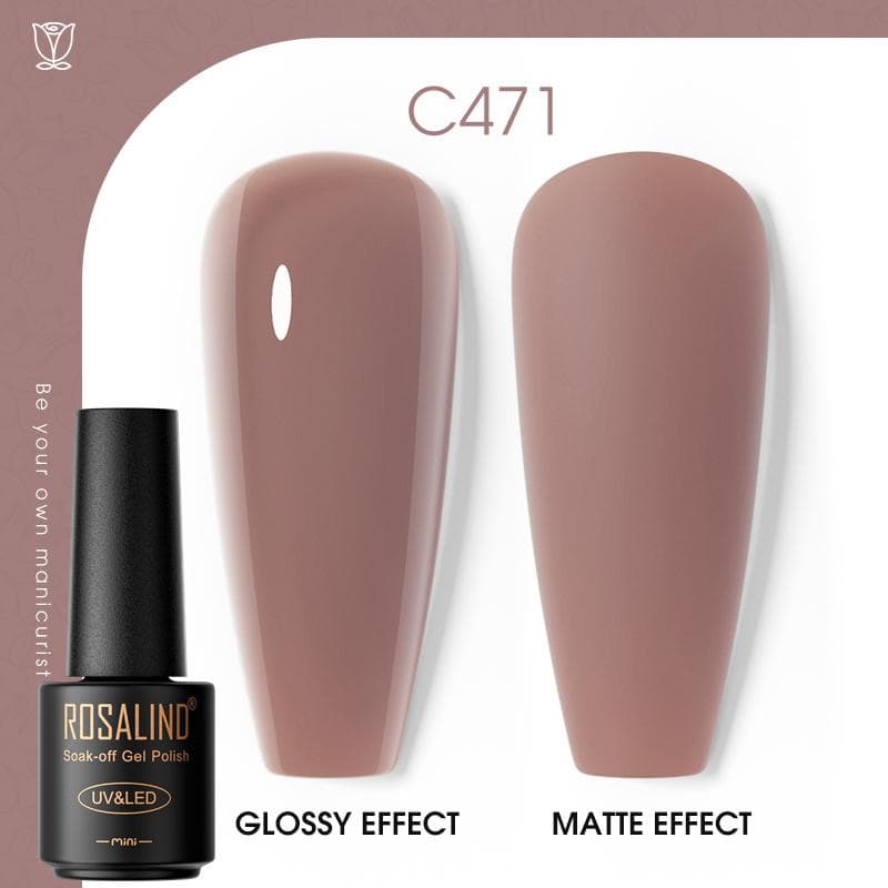 ROSALIND Nail Gel Polish Semi Permanent Varnish Hybrid UV Gel Polish Soak Off Nail Art Gel Top Base Coat Matt Top For Manicure Nail Art RA-C471