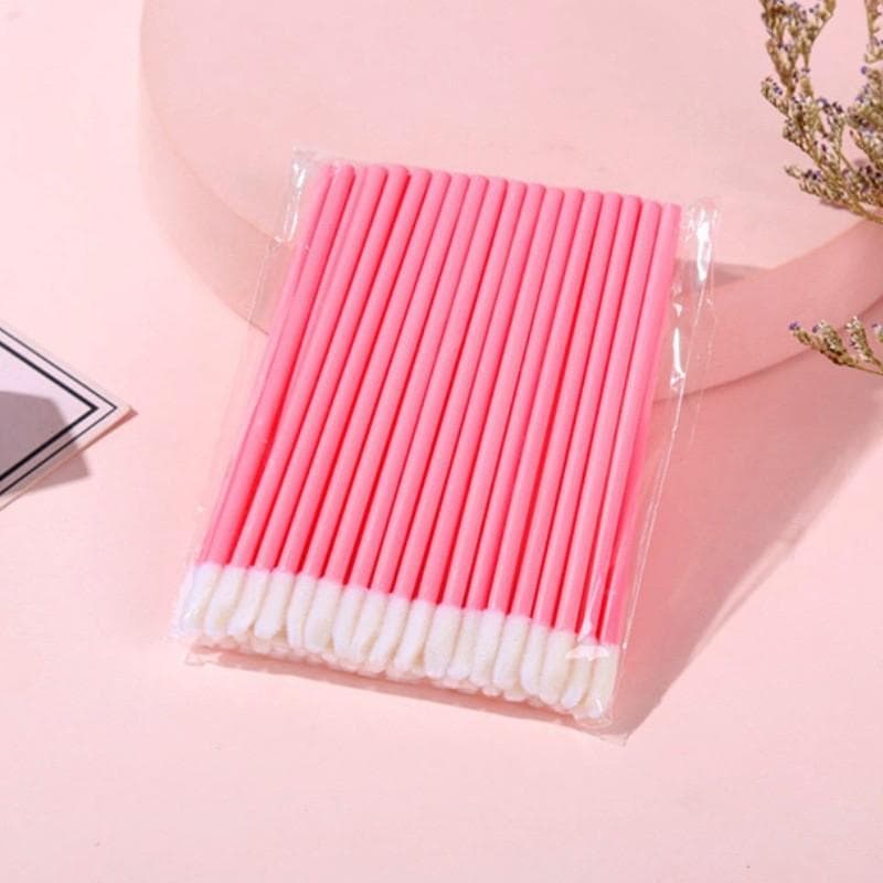 50pcs Disposable Lip Gloss Wands, Professional Makeup Tools For Lashes And Lips, Eyebrow Brush, Lip Gloss Applicator For Beauty Tool pink