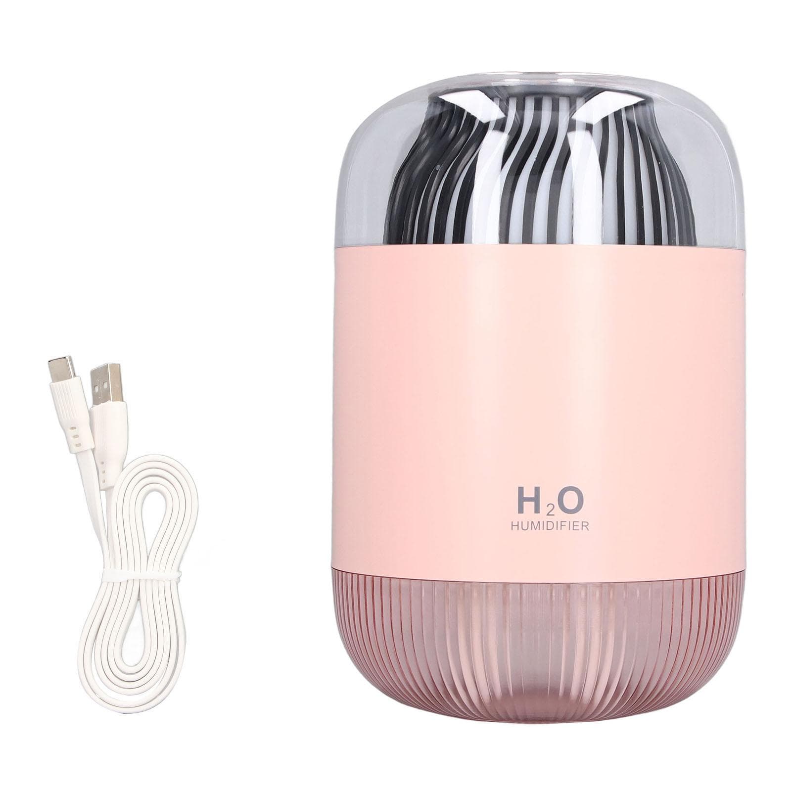 1000ml Air Humidifier Double Spray with Night Light USB Charging Mist Vaporizer for Home Blue pink
