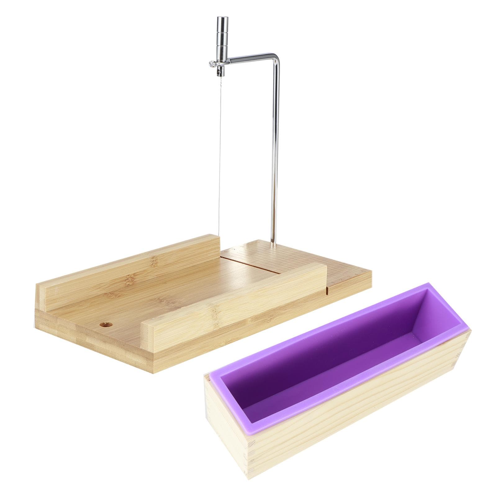 Purple Multifunction DIY Adjustable Hand Made Soap Cutter Mold Wire Cutting Machine(Bamboo