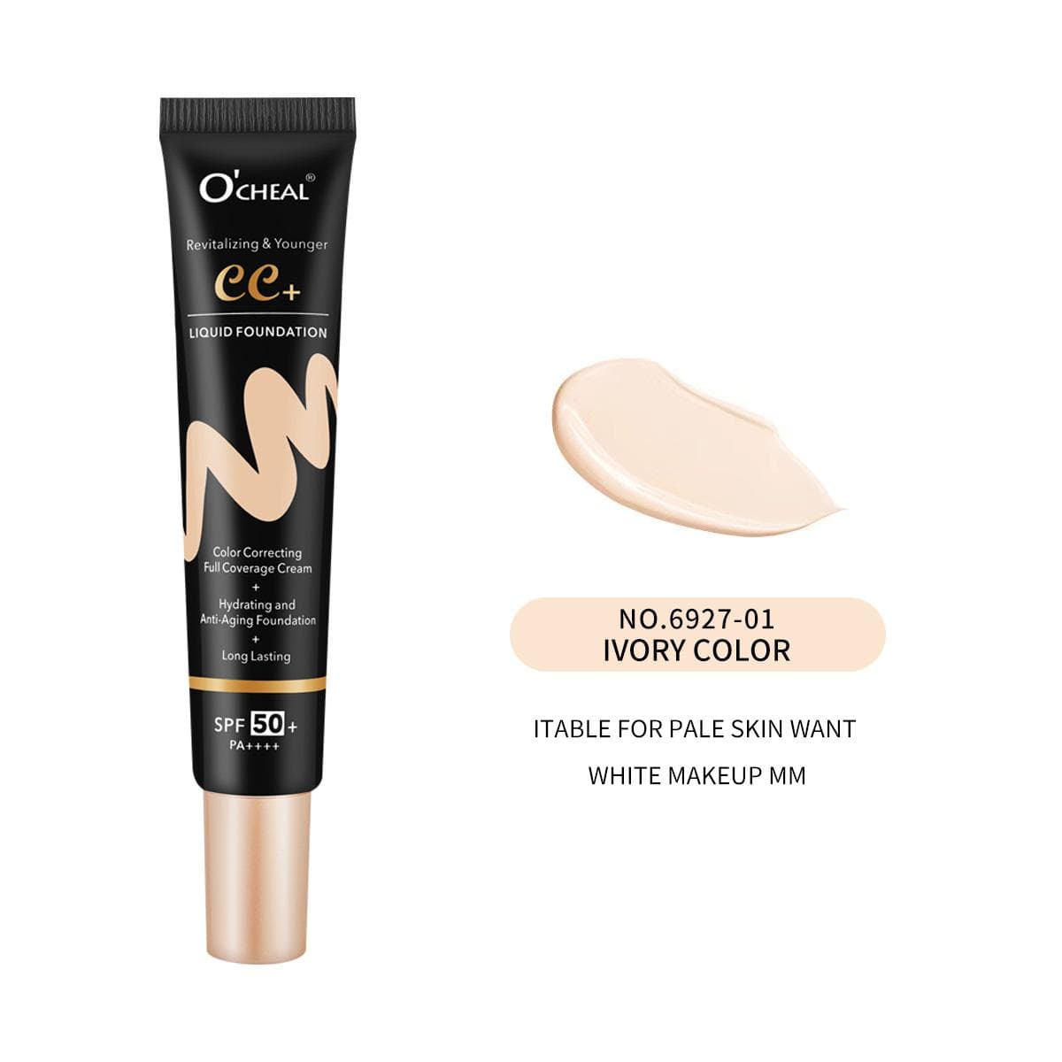 Ocheal 30g BB/CC Sunscreen Cream SPF 50/PA+++ Facial Liquid Foundation Cream Anti-Aging Long Lasting Full Coverage Cream Powder