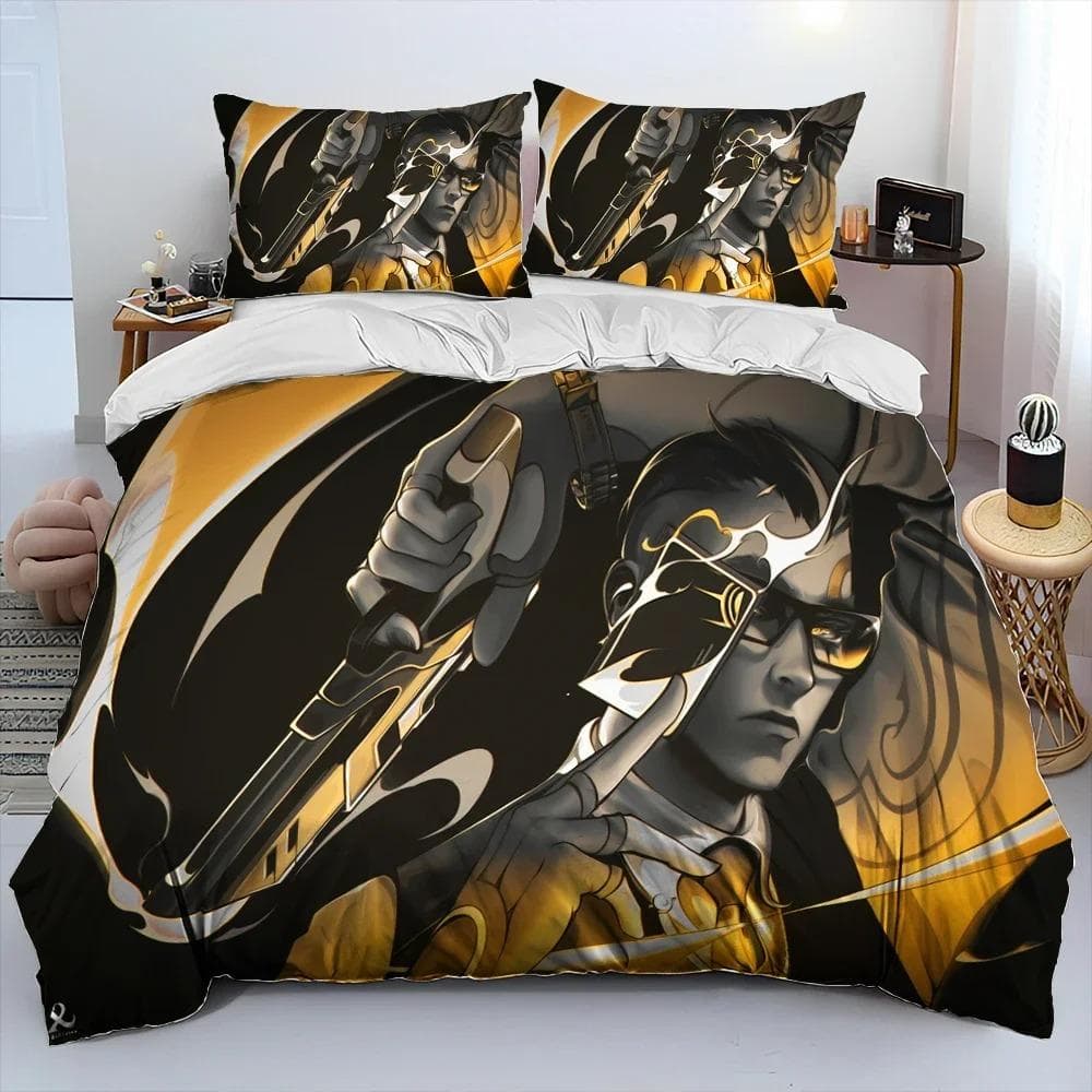 3D VALORANT Game Gamer Cartoon Comforter Bedding Set,Duvet Cover Bed Set Quilt Cover Pillowcase,king Queen Size Bedding Set Kid 70x133cm 2pcs