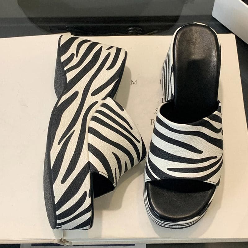 Liyke Summer Fashion Open Toe Platform Wedges Slippers For Woman High Heels Designer Slides Shoes Women Sandals Zapatos Mujer 35 white