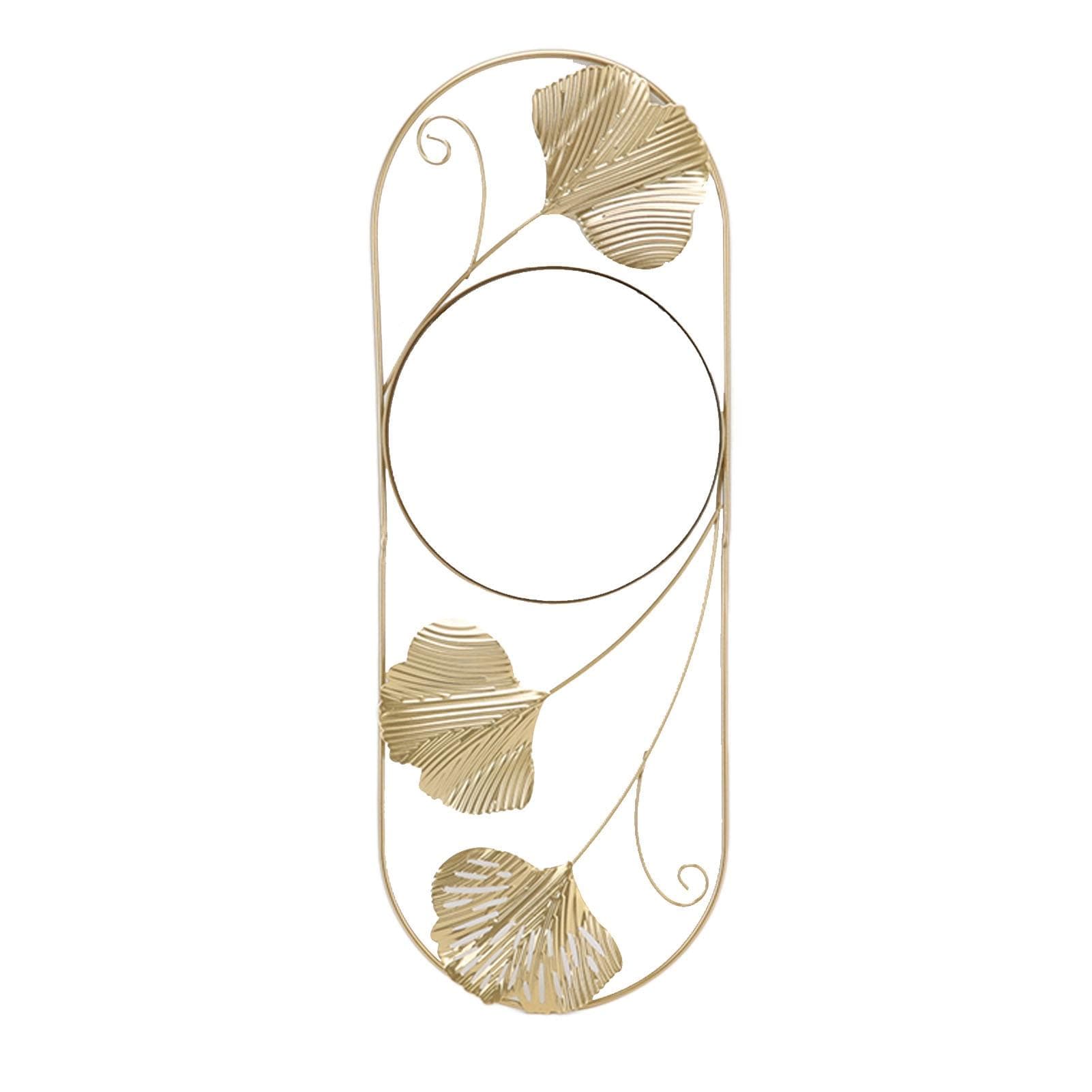 Metal Leaf Wall Mirror Fade Resistant Artistic Modern Decorative Mirror for Bedroom Living Room