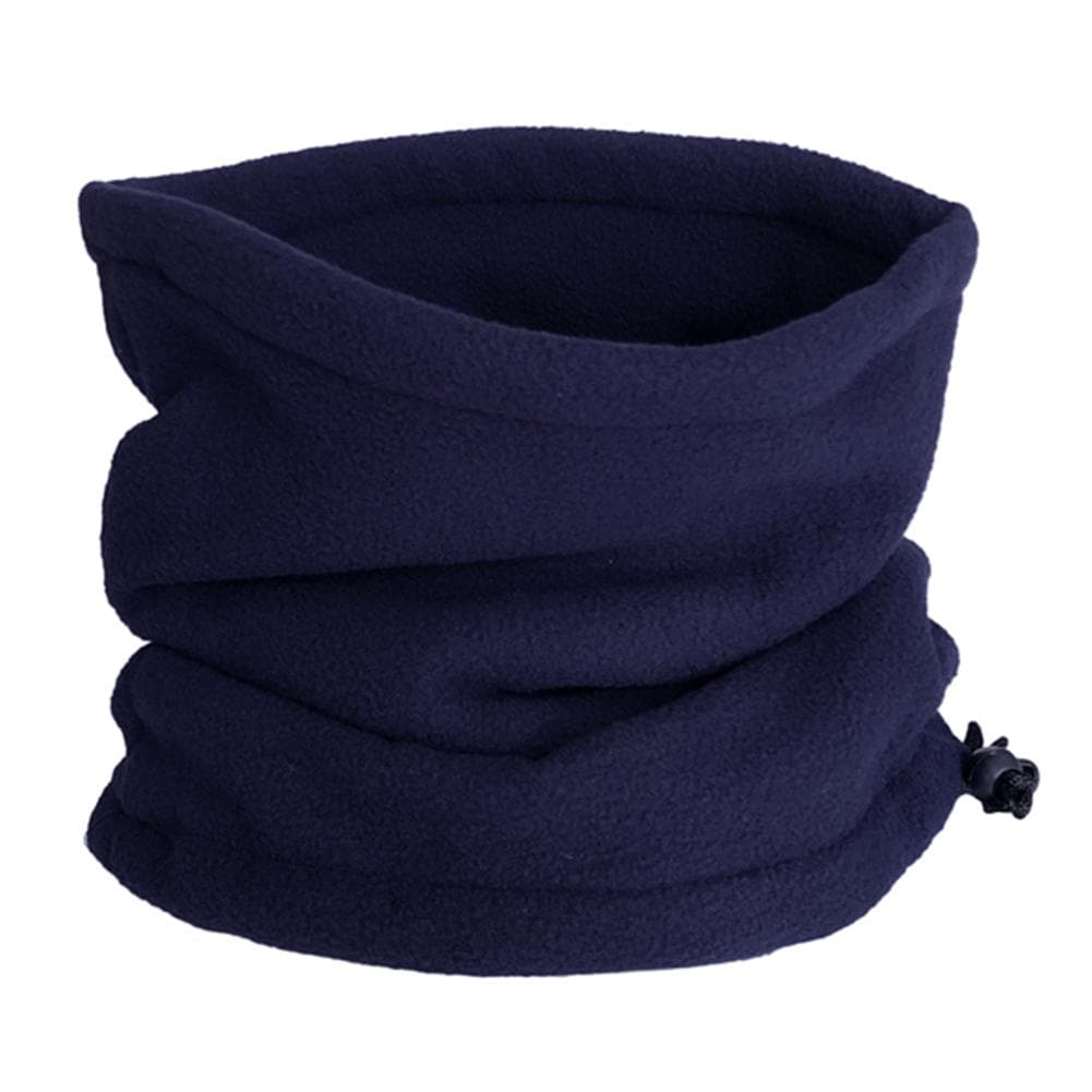 Unisex Thermal Neck Warmer Fleece Winter Scarf Tube with Drawstring