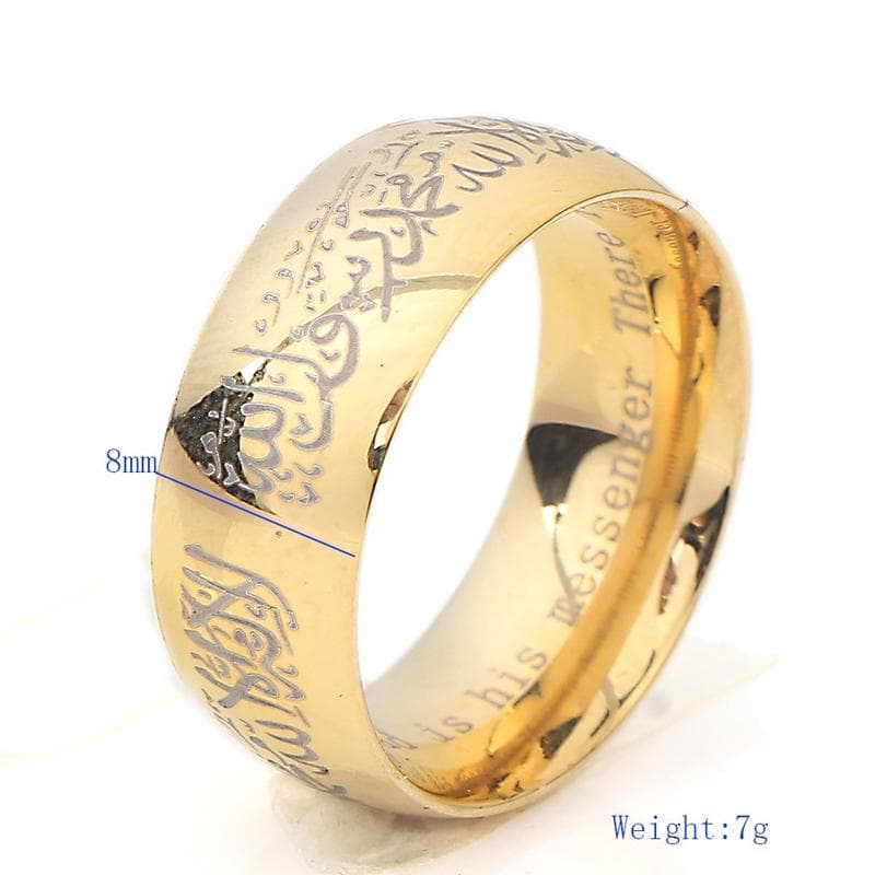 Titanium Steel Muslim Ring Religious Jewelry Ring Jewelry Islamic Ring 12 gold