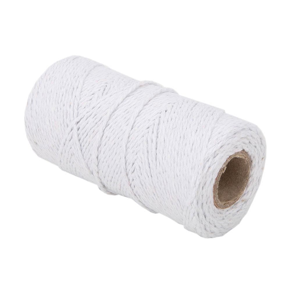 100m 328.1ft Sewing Hand Stitching DIY Craft Vintage Braid Cord Jute Twine (White)