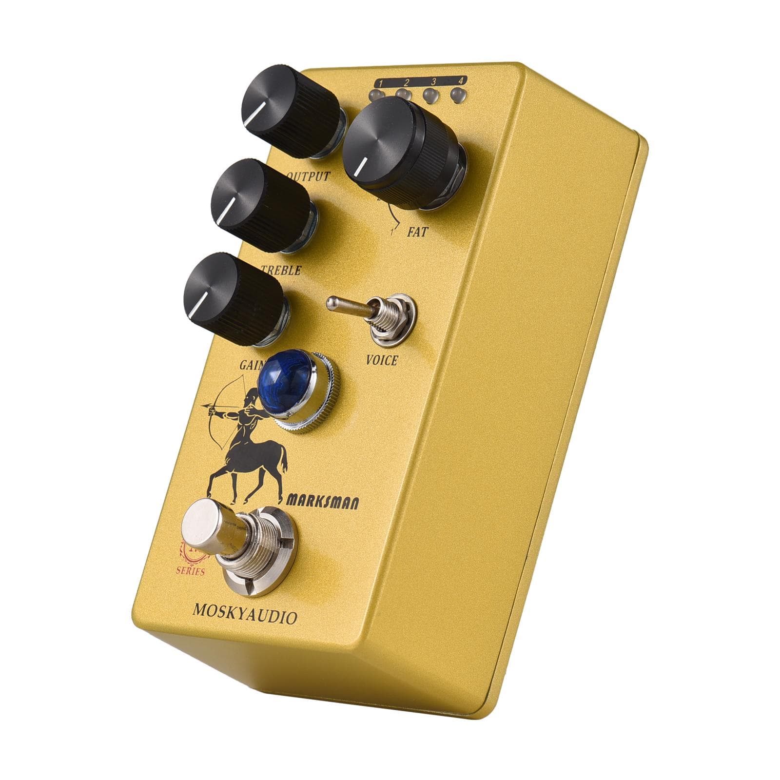 MOSKYAudio Overdrive/Preamp/Booster Guitar Effect Pedal 4 Clipping Mode Switch & Output/Treble/Gain yellow