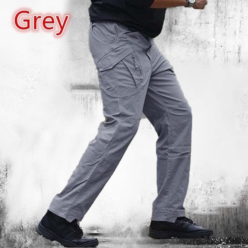 Men's Quick Dry Waterproof Tactical Trousers Multi-pocket Breathable Work Pants Cargo Pants Military Pants L grey