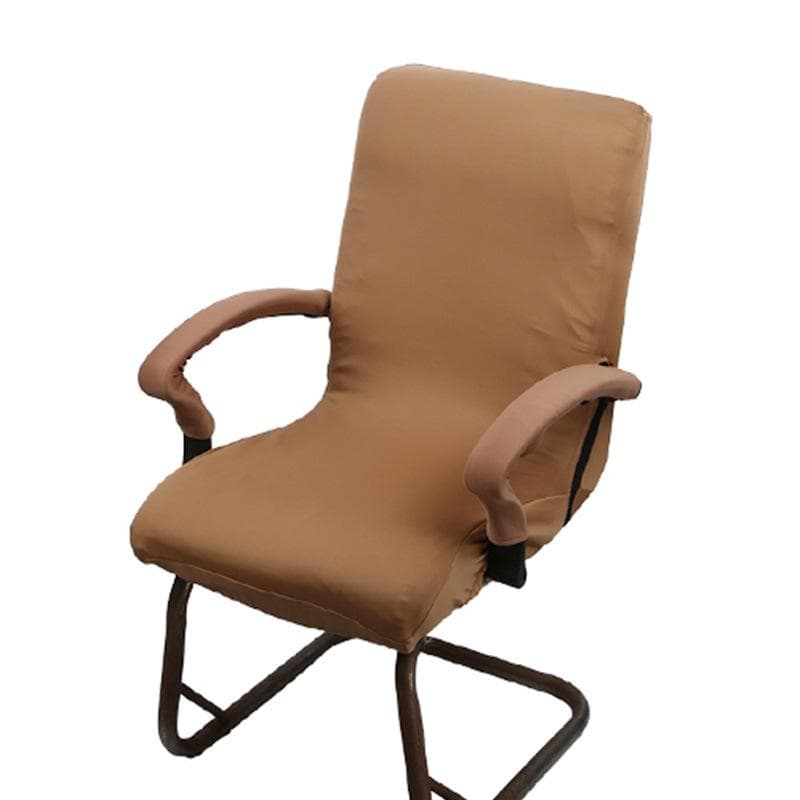 1 Pair Chair Arm Covers with Sponge Soft Breathable Safe Office Chair Armrest Cover Set for Working Sponge Type 35x9cm/13.8x3.5in coffee